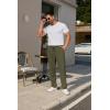 imageCOOFANDY Mens Casual Pants Waffle Knit Yoga Pants Lightweight Sweatpants Open Bottom Lounge TrousersArmy Green