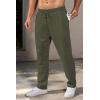 imageCOOFANDY Mens Casual Pants Waffle Knit Yoga Pants Lightweight Sweatpants Open Bottom Lounge TrousersArmy Green
