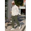 imageCOOFANDY Mens Casual Pants Waffle Knit Yoga Pants Lightweight Sweatpants Open Bottom Lounge TrousersArmy Green