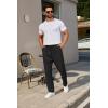 imageCOOFANDY Mens Casual Pants Waffle Knit Yoga Pants Lightweight Sweatpants Open Bottom Lounge TrousersBlack