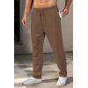 imageCOOFANDY Mens Casual Pants Waffle Knit Yoga Pants Lightweight Sweatpants Open Bottom Lounge TrousersBrown