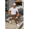 imageCOOFANDY Mens Casual Pants Waffle Knit Yoga Pants Lightweight Sweatpants Open Bottom Lounge TrousersBrown