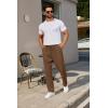 imageCOOFANDY Mens Casual Pants Waffle Knit Yoga Pants Lightweight Sweatpants Open Bottom Lounge TrousersBrown