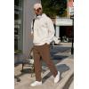 imageCOOFANDY Mens Casual Pants Waffle Knit Yoga Pants Lightweight Sweatpants Open Bottom Lounge TrousersBrown