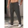 imageCOOFANDY Mens Casual Pants Waffle Knit Yoga Pants Lightweight Sweatpants Open Bottom Lounge TrousersDark Grey