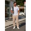 imageCOOFANDY Mens Casual Pants Waffle Knit Yoga Pants Lightweight Sweatpants Open Bottom Lounge TrousersKhaki
