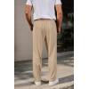 imageCOOFANDY Mens Casual Pants Waffle Knit Yoga Pants Lightweight Sweatpants Open Bottom Lounge TrousersKhaki