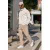 imageCOOFANDY Mens Casual Pants Waffle Knit Yoga Pants Lightweight Sweatpants Open Bottom Lounge TrousersKhaki