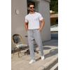 imageCOOFANDY Mens Casual Pants Waffle Knit Yoga Pants Lightweight Sweatpants Open Bottom Lounge TrousersLight Grey