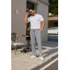 imageCOOFANDY Mens Casual Pants Waffle Knit Yoga Pants Lightweight Sweatpants Open Bottom Lounge TrousersLight Grey