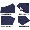 imageCOOFANDY Mens Casual Pants Waffle Knit Yoga Pants Lightweight Sweatpants Open Bottom Lounge TrousersNavy Blue