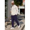 imageCOOFANDY Mens Casual Pants Waffle Knit Yoga Pants Lightweight Sweatpants Open Bottom Lounge TrousersNavy Blue