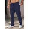 imageCOOFANDY Mens Casual Pants Waffle Knit Yoga Pants Lightweight Sweatpants Open Bottom Lounge TrousersNavy Blue