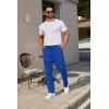 imageCOOFANDY Mens Casual Pants Waffle Knit Yoga Pants Lightweight Sweatpants Open Bottom Lounge TrousersRoyal Blue