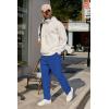 imageCOOFANDY Mens Casual Pants Waffle Knit Yoga Pants Lightweight Sweatpants Open Bottom Lounge TrousersRoyal Blue