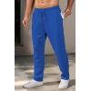 imageCOOFANDY Mens Casual Pants Waffle Knit Yoga Pants Lightweight Sweatpants Open Bottom Lounge TrousersRoyal Blue