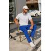 imageCOOFANDY Mens Casual Pants Waffle Knit Yoga Pants Lightweight Sweatpants Open Bottom Lounge TrousersRoyal Blue