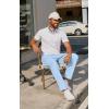 imageCOOFANDY Mens Casual Pants Waffle Knit Yoga Pants Lightweight Sweatpants Open Bottom Lounge TrousersSky Blue