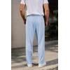 imageCOOFANDY Mens Casual Pants Waffle Knit Yoga Pants Lightweight Sweatpants Open Bottom Lounge TrousersSky Blue