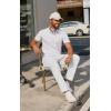 imageCOOFANDY Mens Casual Pants Waffle Knit Yoga Pants Lightweight Sweatpants Open Bottom Lounge TrousersWhite