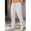 imageCOOFANDY Mens Casual Pants Waffle Knit Yoga Pants Lightweight Sweatpants Open Bottom Lounge TrousersWhite