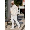 imageCOOFANDY Mens Casual Pants Waffle Knit Yoga Pants Lightweight Sweatpants Open Bottom Lounge TrousersWhite