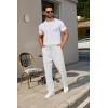 imageCOOFANDY Mens Casual Pants Waffle Knit Yoga Pants Lightweight Sweatpants Open Bottom Lounge TrousersWhite