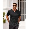 imageCOOFANDY Mens Muscle TShirts VNeck Slim Fit Workout Shirt Short Sleeve Longline Gym Athletic Tee ShirtsAblack