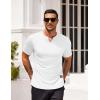 imageCOOFANDY Mens Muscle TShirts VNeck Slim Fit Workout Shirt Short Sleeve Longline Gym Athletic Tee ShirtsAwhite