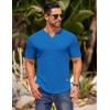 imageCOOFANDY Mens Muscle TShirts VNeck Slim Fit Workout Shirt Short Sleeve Longline Gym Athletic Tee ShirtsBlue