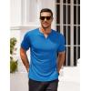 imageCOOFANDY Mens Muscle TShirts VNeck Slim Fit Workout Shirt Short Sleeve Longline Gym Athletic Tee ShirtsBlue