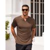 imageCOOFANDY Mens Muscle TShirts VNeck Slim Fit Workout Shirt Short Sleeve Longline Gym Athletic Tee ShirtsBrown