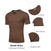 imageCOOFANDY Mens Muscle TShirts VNeck Slim Fit Workout Shirt Short Sleeve Longline Gym Athletic Tee ShirtsBrown