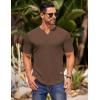 imageCOOFANDY Mens Muscle TShirts VNeck Slim Fit Workout Shirt Short Sleeve Longline Gym Athletic Tee ShirtsBrown