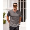 imageCOOFANDY Mens Muscle TShirts VNeck Slim Fit Workout Shirt Short Sleeve Longline Gym Athletic Tee ShirtsDark Grey