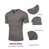 imageCOOFANDY Mens Muscle TShirts VNeck Slim Fit Workout Shirt Short Sleeve Longline Gym Athletic Tee ShirtsDark Grey
