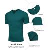 imageCOOFANDY Mens Muscle TShirts VNeck Slim Fit Workout Shirt Short Sleeve Longline Gym Athletic Tee ShirtsGreen