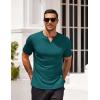 imageCOOFANDY Mens Muscle TShirts VNeck Slim Fit Workout Shirt Short Sleeve Longline Gym Athletic Tee ShirtsGreen