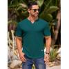 imageCOOFANDY Mens Muscle TShirts VNeck Slim Fit Workout Shirt Short Sleeve Longline Gym Athletic Tee ShirtsGreen