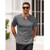 imageCOOFANDY Mens Muscle TShirts VNeck Slim Fit Workout Shirt Short Sleeve Longline Gym Athletic Tee ShirtsGrey