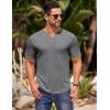 imageCOOFANDY Mens Muscle TShirts VNeck Slim Fit Workout Shirt Short Sleeve Longline Gym Athletic Tee ShirtsGrey