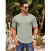 imageCOOFANDY Mens Muscle TShirts VNeck Slim Fit Workout Shirt Short Sleeve Longline Gym Athletic Tee ShirtsLight Green