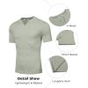 imageCOOFANDY Mens Muscle TShirts VNeck Slim Fit Workout Shirt Short Sleeve Longline Gym Athletic Tee ShirtsLight Green