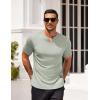 imageCOOFANDY Mens Muscle TShirts VNeck Slim Fit Workout Shirt Short Sleeve Longline Gym Athletic Tee ShirtsLight Green