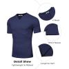 imageCOOFANDY Mens Muscle TShirts VNeck Slim Fit Workout Shirt Short Sleeve Longline Gym Athletic Tee ShirtsNavy Blue