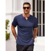 imageCOOFANDY Mens Muscle TShirts VNeck Slim Fit Workout Shirt Short Sleeve Longline Gym Athletic Tee ShirtsNavy Blue