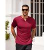 imageCOOFANDY Mens Muscle TShirts VNeck Slim Fit Workout Shirt Short Sleeve Longline Gym Athletic Tee ShirtsWine Red