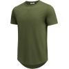 imageCOOFANDY Mens T Shirts Casual Short Sleeve Cotton Tee Shirts Hipster Hip Hop Longline TShirt Basic Summer TopsOne Piece Army Green