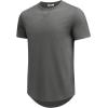 imageCOOFANDY Mens T Shirts Casual Short Sleeve Cotton Tee Shirts Hipster Hip Hop Longline TShirt Basic Summer TopsOne Piece Grey