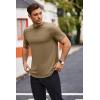 imageCOOFANDY Mens T Shirts Casual Short Sleeve Cotton Tee Shirts Hipster Hip Hop Longline TShirt Basic Summer TopsOne Piece Khaki